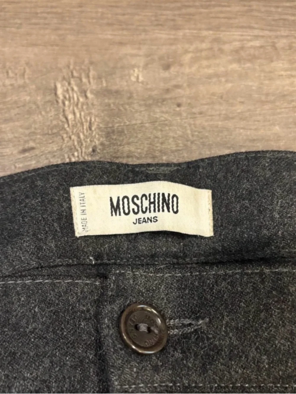 Moschino Dark Gray Wool-Blend Waistband Pants - Picture 5 of 6